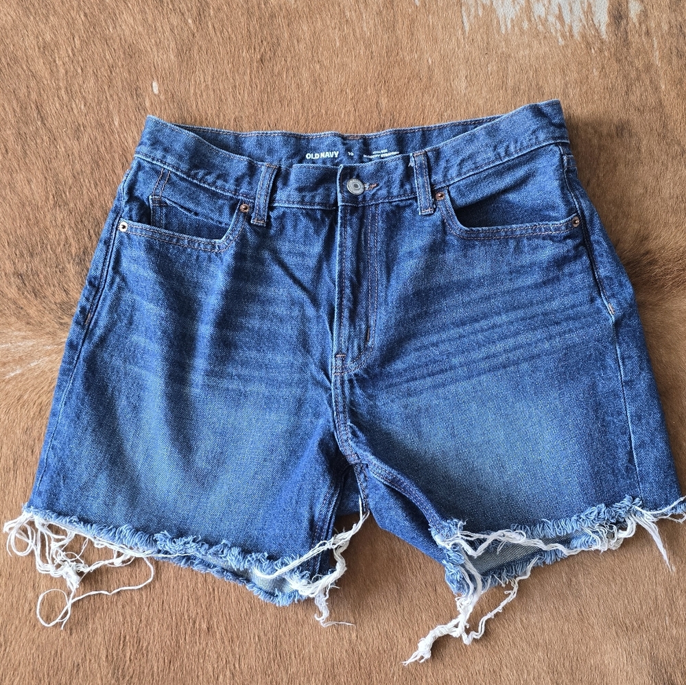 Old Navy Blue Jean Shorts Distressed Cut-Off Style